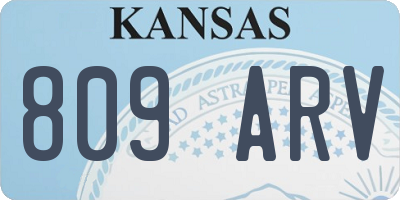 KS license plate 809ARV