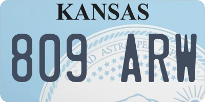 KS license plate 809ARW