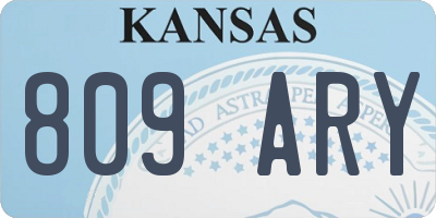 KS license plate 809ARY