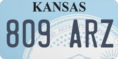 KS license plate 809ARZ