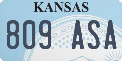 KS license plate 809ASA