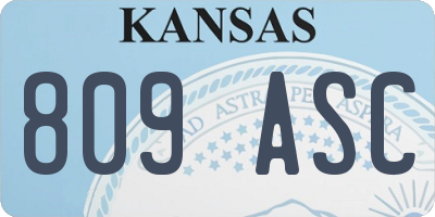 KS license plate 809ASC