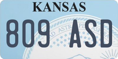 KS license plate 809ASD