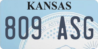 KS license plate 809ASG