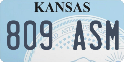 KS license plate 809ASM