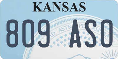 KS license plate 809ASO