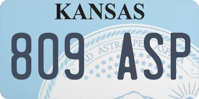 KS license plate 809ASP