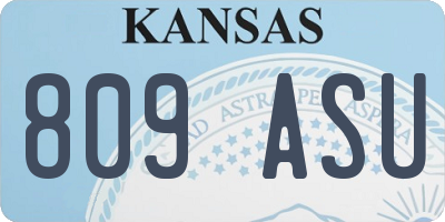 KS license plate 809ASU