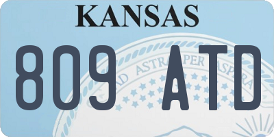 KS license plate 809ATD