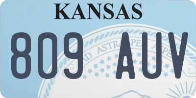 KS license plate 809AUV