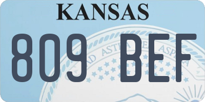 KS license plate 809BEF