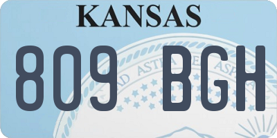 KS license plate 809BGH
