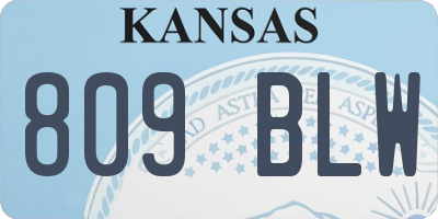 KS license plate 809BLW