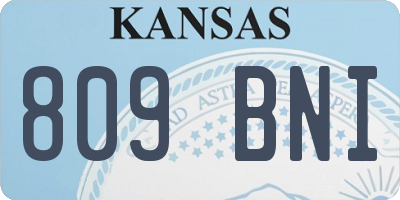 KS license plate 809BNI