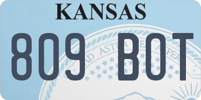 KS license plate 809BOT