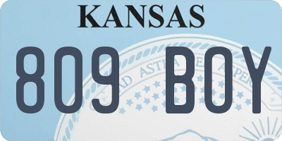 KS license plate 809BOY