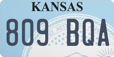 KS license plate 809BQA