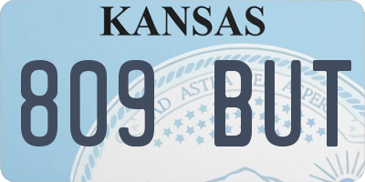KS license plate 809BUT