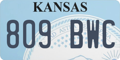 KS license plate 809BWC
