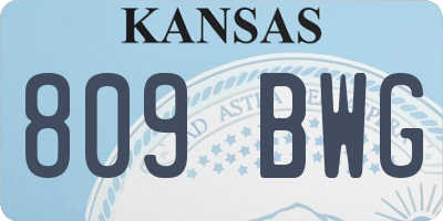 KS license plate 809BWG