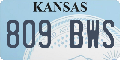 KS license plate 809BWS