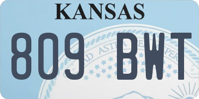 KS license plate 809BWT