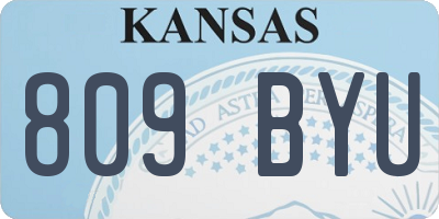 KS license plate 809BYU