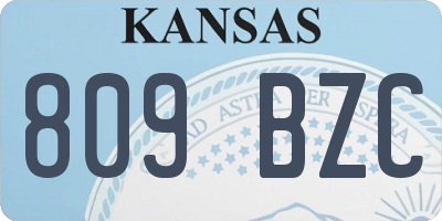 KS license plate 809BZC