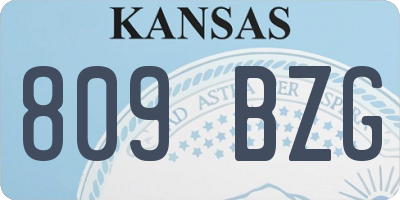 KS license plate 809BZG