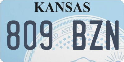 KS license plate 809BZN