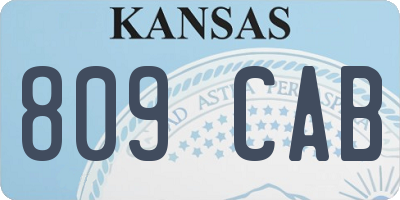 KS license plate 809CAB