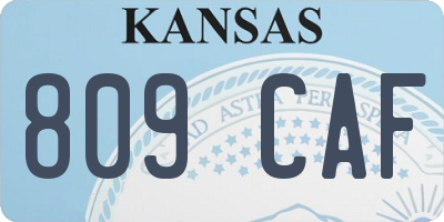 KS license plate 809CAF