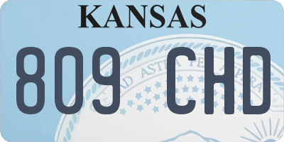KS license plate 809CHD