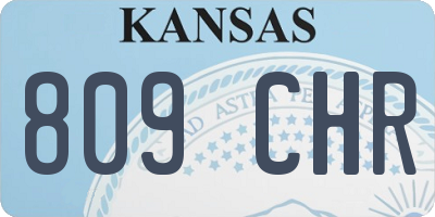 KS license plate 809CHR