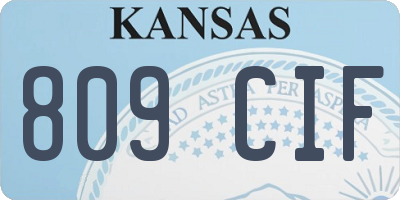 KS license plate 809CIF