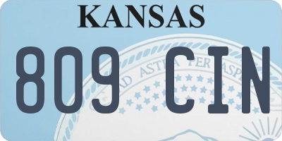 KS license plate 809CIN