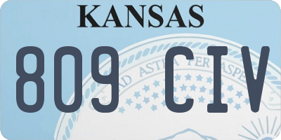 KS license plate 809CIV