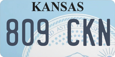 KS license plate 809CKN