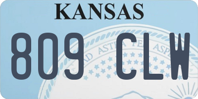 KS license plate 809CLW