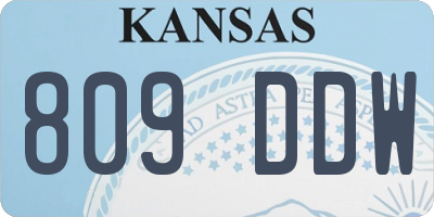 KS license plate 809DDW