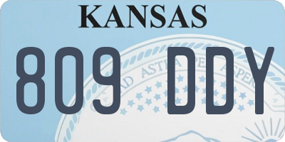 KS license plate 809DDY