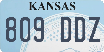 KS license plate 809DDZ