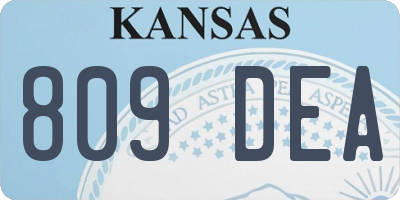 KS license plate 809DEA