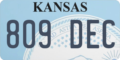 KS license plate 809DEC