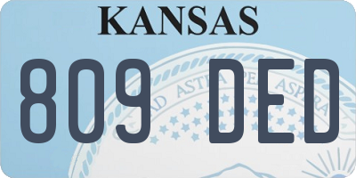 KS license plate 809DED