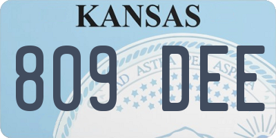 KS license plate 809DEE