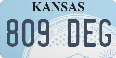 KS license plate 809DEG