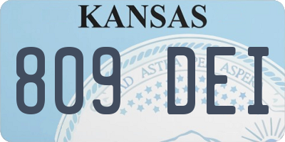KS license plate 809DEI