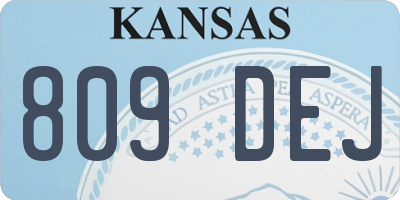 KS license plate 809DEJ