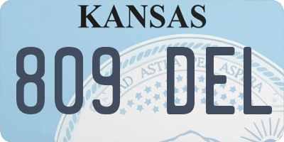 KS license plate 809DEL